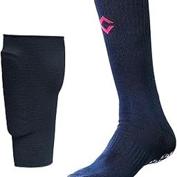 Anti-Slip Football Socks with Shinguard Supporter, Runner Grip Socks & Supporter For Men &Women (BLACK, CALF LENGTH)-picture-12