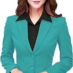 Aqua Blue Women's Formal Blazer-image-58
