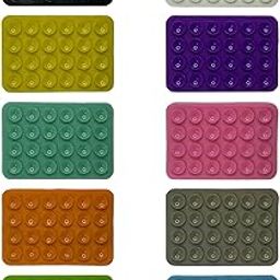 SonaBhu 10 PCS, Silicone Suction Phone Case for Hands-Free Mobile Accessory Holder Grip, Mirror/Shower/Phone Holder for Videos & Selfies, 8 x 5.5 cm, Multi-Colour Pack-14