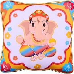 Panda's Box Ganesha Mantra Chanting Plush Pillow (25cm) | Soft Musical Toy for Babies & Kids | Soothing Baby Gift for Newborns, Toddlers & Infants | Calm Sleep Aid with Sacred Sounds-image-0