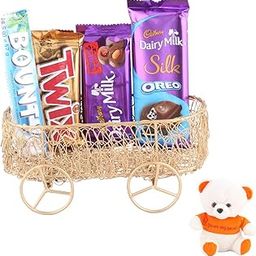 SFU E Com Chocolate Gift Combo For All Occasion | Valentine Love Teddy Bear With Chocolate Combo | Valentine Chocolate Hamper | 623-41