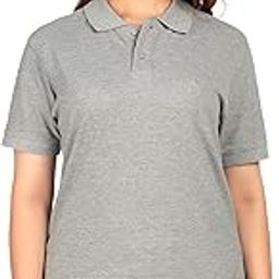 Regular Fit Cotton Polo T-Shirt for Women's Casual Wear Stylish Solid Clothes for All Occasions,-image-69