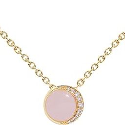 Round Shape Pink Solitaire Swarovski Crystal Diamonds Pendant Necklace With Extendable Chain For Women And Girls-image-46