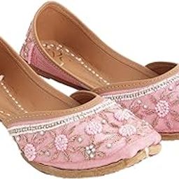 Pink Paradise Casual Mojris/Punjabi Juttis (Leather Slip-Ons/Flats) forWomen-image-3