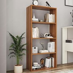 homeeasy Modern 4-Tier Engineered Wood Bookshelf – Multipurpose Storage Rack & Organizer Stand for Home, Office, Living Room, or Bedroom(120x32.5x8)-image-28