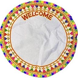 qweiops Traditional Kutchi Hand Work Embroidered Working Kanku Pagla Rumal for Welcome New Born Baby Bride, Footprint Handprint Rumal with Cary Bag Pack of 1 (Round)-image-23