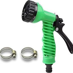 Minarvo® Garden Hose Nozzle Spray Gun with 7 Water Spray Patterns & 2 Hose Clamps | Heavy Duty Plastic Water Sprayer for Car Wash, Gardening & Lawn Watering-image-29