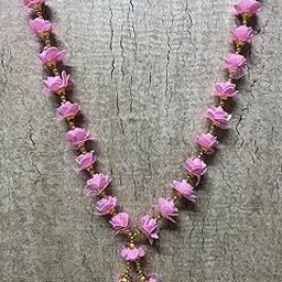 CROWNNIMREET Artificial Foam Flower Garland For Photo Frame And God Idol/Pearl Moti Gulab Mala Haar For Loved One (Purple, 10 Inch)-picture-23