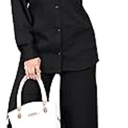 Women's Oversized Co-ord Set || Long Sleeve Button-Down Relaxed Fit Shirt with Wide-Leg Palazzo Pants || Formal Wear-picture-10