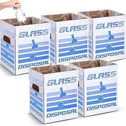 Tioncy 5 Pcs Cardboard Broken Glass Disposal Box Safe Trash Can for Glass Sharps Durable Garbage Disposal Container Disposable Safe Trash Bin for Glass Floor Model Laboratory(8" L X 8" W X 10")-image-48