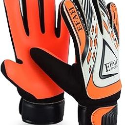 EFAH Soccer Goalie Goalkeeper Gloves for Kids Boys Children Football Gloves Protection Super Grip Palms (Black/Orange, Size 5 Suitable for 9 to 12 Years Old)-image-14