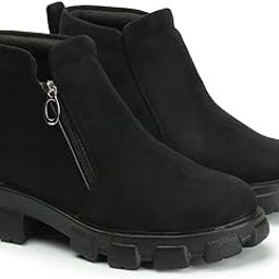 Women's Faux suede High Ankle Side Zipper Closure Casual Boots-image-90