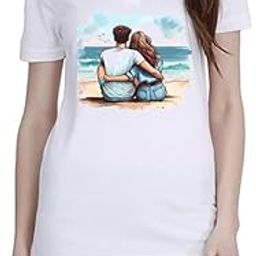 Beach Couple White Women Polo T-Shirt-image-51
