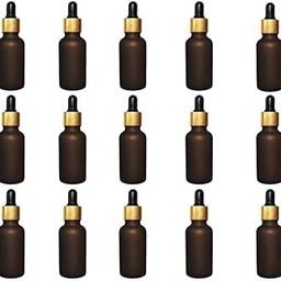 PHARCOS Matt Finished Glass Dropper Bottle Compactible With Golden Dropper Lid and Black Teat Set for Essential Oil, Perfumes & Cosmetics - 30 Ml (Pack of 15, Amber)-image-41