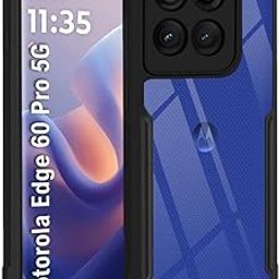 TheGiftKart Shockproof Crystal Clear Back Cover Case for Motorola Moto Edge 60 Pro 5G | 360 Degree Protection | Protective Design | Transparent Case for Moto Edge 60 Pro (PC & TPU, Black Bumper)-image-78