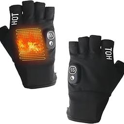 JOJOCY Heated Gloves Fingerless, Electric Glove with LED Screen Display Temperature USB Rechargeable Hand Warmer 4000mAh Gloves Electric Hand Warmer Gloves Unisex for Work, Crafts, Outdoor Sports-image-58