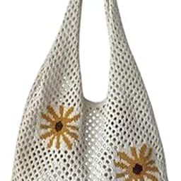 Knitted Tote Bag Practical Casual Beach Tote for Birthday Gift Seaside Party Apricot-image-69