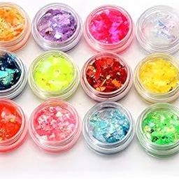 Pack of 12 Pieces Nail Art Glitter Flakes | Multi-Color Ultra-Thin Powder for Manicure | Sparkly Acrylic Supplies for Women | Crafts Decorations-30
