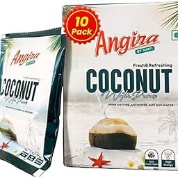 Angira- THE Angira Coconut Water Premix Powder Pack of 10 Sachets with Natural Electrolytes for an Instant Energy fix and easy Digestion, Nariyal Paani for Daily Hydration & Healthy Skin-image-36