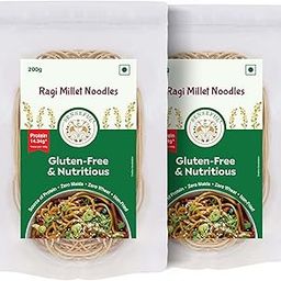 SENSEFUL Ragi (Finger) Millet Noodles Pack of 2 - Gluten-Free, High Protein, Zero Maida, Zero Wheat, Non-Fried, Cholesterol Free & Trans-Fat Free - 200 gm each-image-17