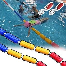 Safety Pool Lane Divider Floats with Buoy, Dangerous Area Colorful Pool Rope with 2 Hooks, Polyethylene Rope Float Keepers for Swimming Pool Training (Color : Steel Wire Rope Style, Size : 2m/6.6ft-picture-26