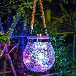 Solpex Hanging Solar Lights Outdoors, Solar Mason Jar Lid Fairy String Lights for Christmas, Patio, Garden, Yard and Lawn (Hangers and Jars Included) (Multicolor)-image-73