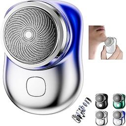 MR.JV Mini Electric Shaver for Men, 2025 New Portable USB Rechargeable Razor, Pocket-Size Travel Shaving Kit, Magic Compact Facial Shaver – Black (BLUE)-image-72