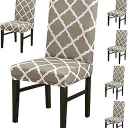 House of Quirk Elastic Chair Cover Stretch Removable Washable Short Dining Chair Cover Protector Seat Slipcover (Pack of 6, Peanut Lantern)-image-47