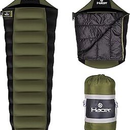 Hacer Khardunga La Camping Sleeping Bag +6°C to +15°C Mummy Shape Polyester Lining Comfortable Hiking Trekking Bags for Baby, Men & Women-Height Upto 6.8ft -(Olive Green & Black, 1.2 kg)-image-19
