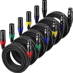 Imaginea 10Mtr XLR Cable | Pack of 6 | Microphone Cable | Male to Female Balanced Mic Cable | Gold Plated 3 Pin Audio Cable for Speaker, Mixer, Guitar Patch Cable Recording, Podcast-picture-26