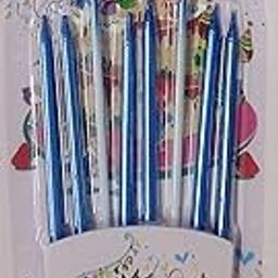 HARDATAR 6 Long Stick Candle & 2 Star Metallic Cake Cupcake Candles Cake Candles for Birthday, Wedding Party and Cake Decoration ( Blue )-image-86