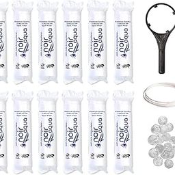 12pcs PP Spun Filter + 1 Spanner + 4 Antiscalant Balls + 2mtr Water Pipe | for All Types of RO Water Purifiers (12 Piece, White, 10 Inch, 5 Micron) - RO Spun Filter Cartridge-picture-1