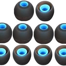 RUWEL Replacement Earphone & Handfree Silicone Rubber Medium Size 5 Pair Caps for Realme Boat Oppo Vivo Samsung One Plus Airpods, Earbuds, Bluetooth Neackband(10p Ear Pads) (Black Blue 5-Pair)-image-29
