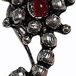 Women's Silver Oxidized Finishing Nosepin Nath-image-83