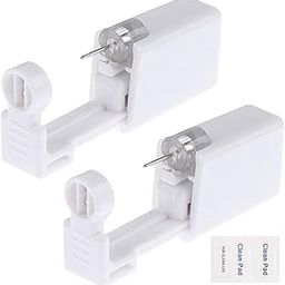 RAJry No Pain Self Ear Piercing Disposable Stud Gun Kit (Silver) 2 Pack-image-3