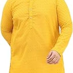 Plus (Since 1958) Men's Silk Blend Embroidered Only Long Kurta-image-53