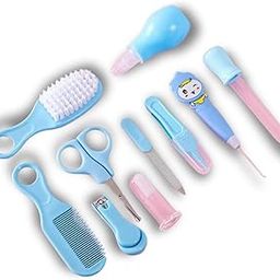 Baby Grooming Kit Healthcare New Born Babies Nursery Care Set Shower Gift Toddler Infant Nursing Kids Ear Grooming, Nose Cleaner, Nails Clipper, Hair Comb Brush Kids-Safety Boys Girls Travelling & Home (10 Pcs Kit -Multicolor)-image-20