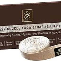 Samadhaan Yoga Belt | Yoga Strap with Durable Sliding Brass Buckle | Adjustable Stretching Strap | Gym Workout & Exercise Bands | Physical Therapy | Strong & Secure Cotton | Pack of 2-image-94