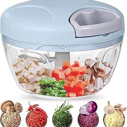 SGMVK Multipurpose Manual Mini Portable Food Chopper Onion Garlic Chopper Manual Food Processor Hand Veggie Plastic Chopper for Vegetable, Nuts, Dry Fruit, Garlic, Salad Cutter (Multi)-image-57