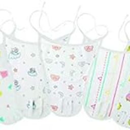 A Toddler Thing - 100% Organic Cotton Muslin Nappy | Multicolor | Size - 0-3 months | Pack of 5 | Washable Reusable Nappies | U Shape Lace Langot | Cloth Diapers for Babies | Baby Essential Clothes-12