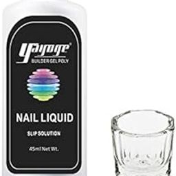 Set of Slip Solution for Poly Nail Gel 45ml & Glass Dappen Dish Nail Crystal Bowl-15