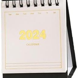 TRENDYNEST 3x2024 Calendar Freestanding Portable Small Desk Calendar for Office Home Desk White on Black | Planners & Organizers | Calendars & Planners | Office Supplies | Office-image-9