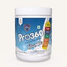 Pro360 Classic Daily Wellness Protein Health Supplement Family Nutrition Powder for Men and Women - 400G (Vanilla Delight)-image-0