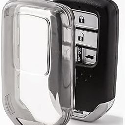 JVCV® Soft TPU Transparent Cover Compatible with Honda City, Elevate, Civic, Jazz, Amaze, CR-V, WR-V, BR-V 3/4 Button Push Button Start Smart Key (Transparent Black)-image-53