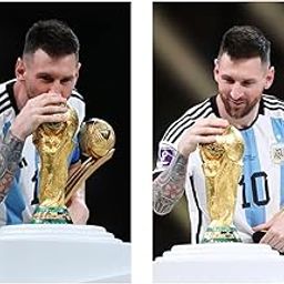 Messi Wall Sticker - Messi World Cup Wall Sticker - Messi World Cup Set of Two Wall Poster Sticker - Messi with World Cup Wall Poster - 300GSM - Glossy - Strong Adhesive - starxdecals-64