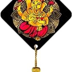 MyTees Engineered MDF Wood Quotes Car Hanging Dream Catcher Accessories Best for Your Car Interior,Rear View Mirror Ornament, Gift. Design- Ganesh-image-28