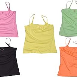 Women's Solid Sleeveless Camisole Slip with Adjustable Straps | Regular Fit, Round Neck, Standard Length, Comfortable and Stylish | Multicolor, 100% Cotton | Pack of 5-picture-13