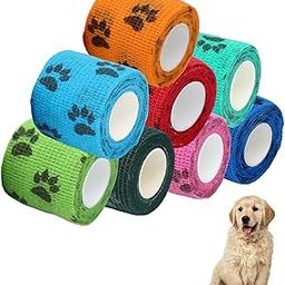 Bandage, 8-Pack Pet Bandage Tape for Dogs, Cats, Horses and Other Animals, Self-Adhesive Cohesive Wrap for Ankle Sprains and Swelling, 5.0 cm x 4.5 m-image-52