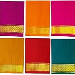 Women's Blouse Piece Cotton Blend Jari Border Unstitched Blouse Materials 1 meters each, (Pack of 10 Pcs)-picture-53