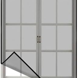 ARKA Fiberglass Pre-Stitched Mosquito Net for Windows | Airson Fiber Mesh with Adhesive Hook Tape ISHI, Width 2.5 cm (Color-Grey, 115×85 cm)-28